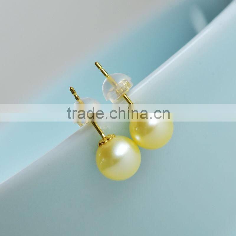 2015 fashion stud earrings, natural seawater pearl earrings