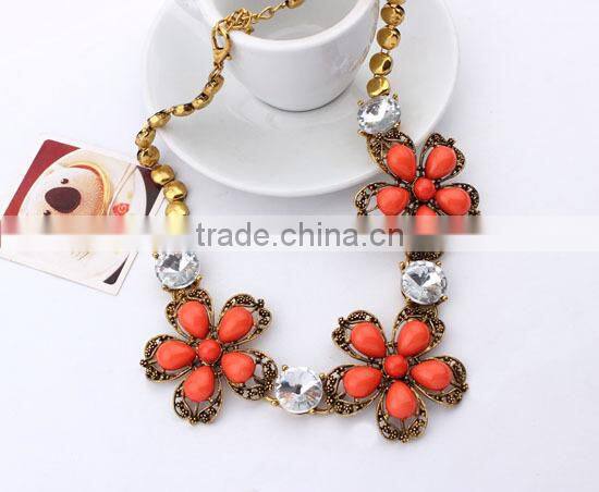 Multicolor Metal Flower Vintage Choker Pendant Statement Necklace Women Necklaces & Pendants Fashion Necklaces for Women 2014