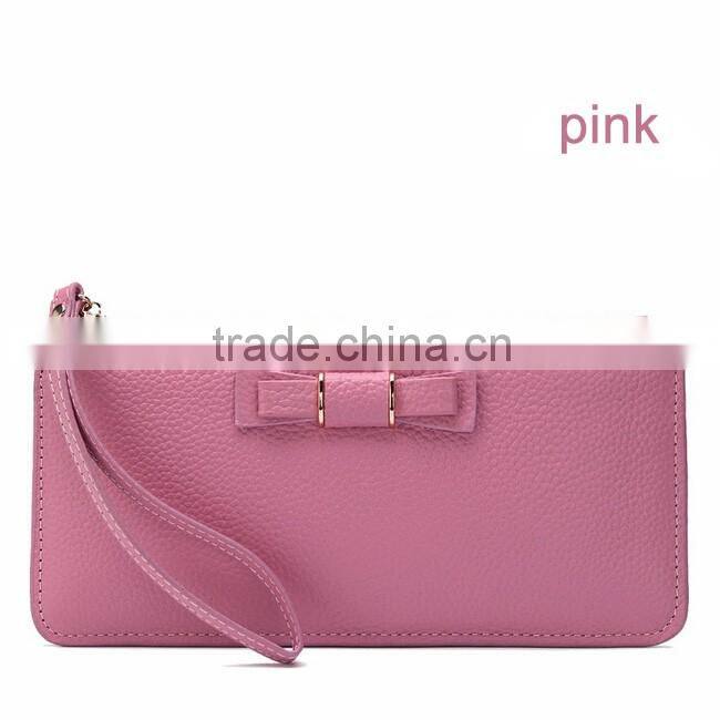 Cheap Wallet Women Real Leater Travel Organizer Wallet with Wrist