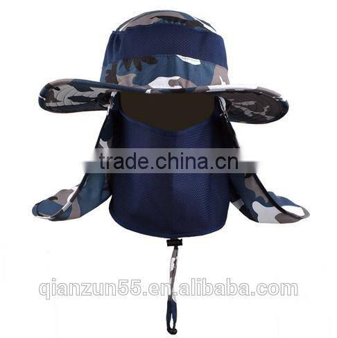 360-degree outdoor jungle hat shawl neck UV sun protectionce neck cap summer camo mesh vented bucket hat