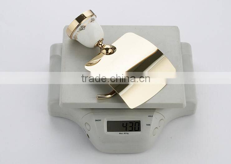 BAOGELI 2015 11733 wall mounted for bathrooms accessories brush gold finishing with lid toilet paper holder