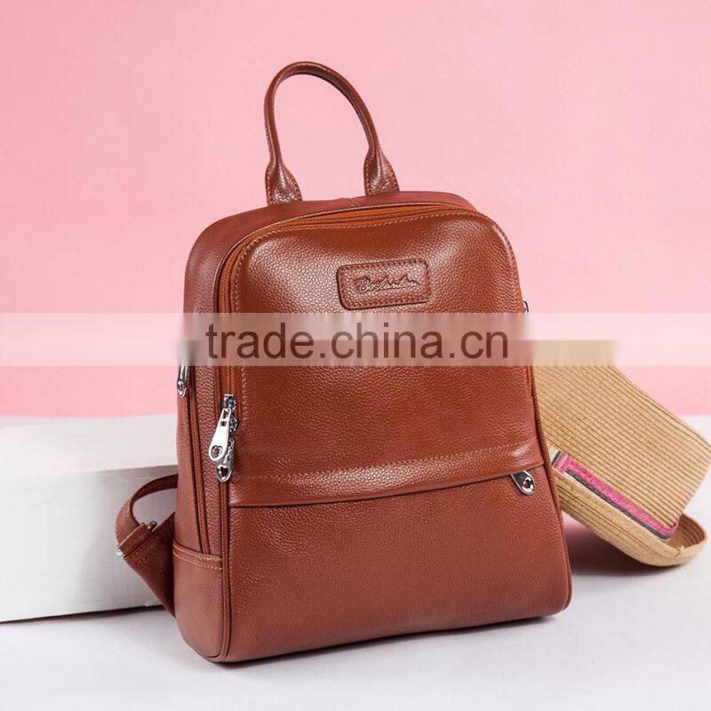 leather day backpack bag school bag girls laptop shoulders bag
