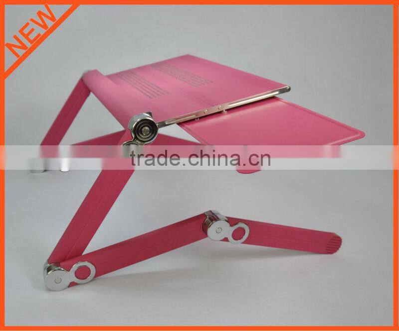 Strong and durable portable metal computer desk with mouse pad