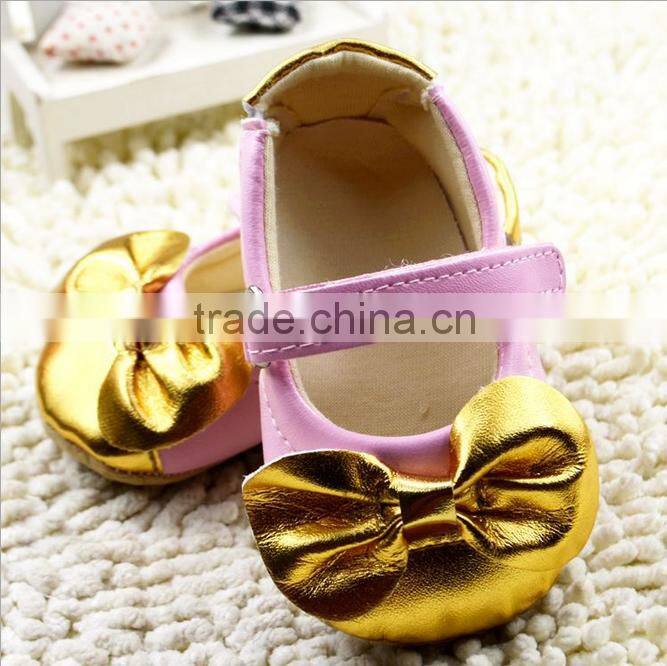 Top quality newborn baby soft sole baby dress shoes 2016 wholesale