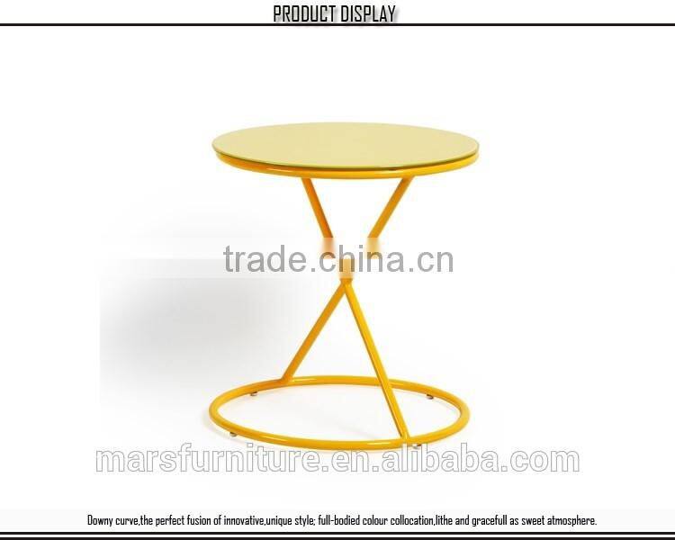 Colorful glass sofa side table LCT-009 for sale