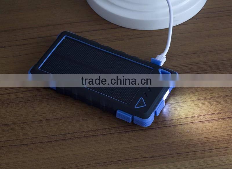 Outdoor real capacity solar power bank 8000mah waterproof IPX6