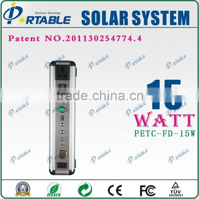 Home use 15w portable solar power system