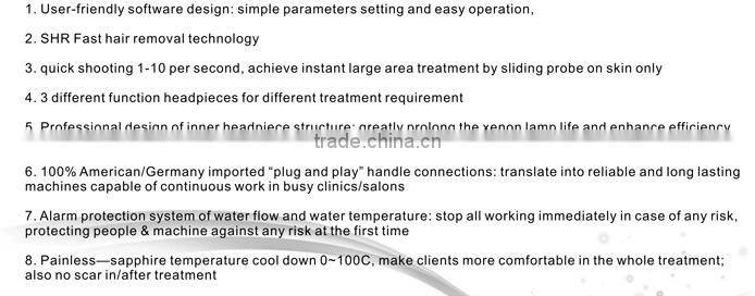 permanent hair reduction equipment with ipl laser