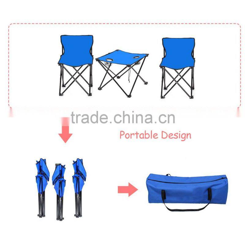 Folding Camping Picnic Outdoor Garden Party BBQ Dining Coffee Kitchen Foldable Table and two Chair For Fishing