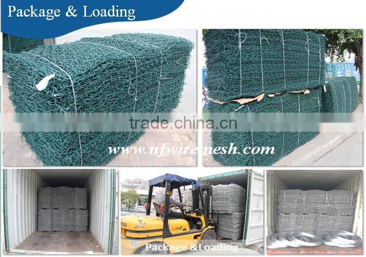 Anticorrosion anti-aging galvanized and pvc coated gabion basket/gabion stone basket(Guangzhou Factory)
