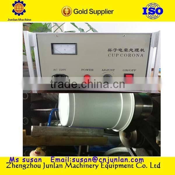 Pp PE platic cup bottle film corona treatment machine +8618637188608