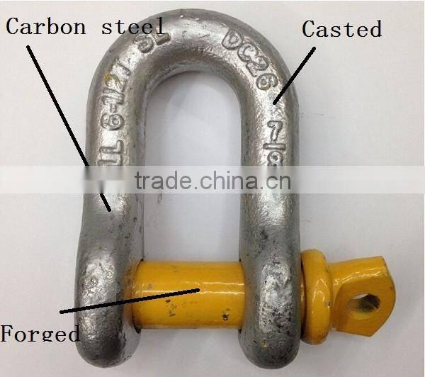 Galvanized Steel Drop Forged D Shackle