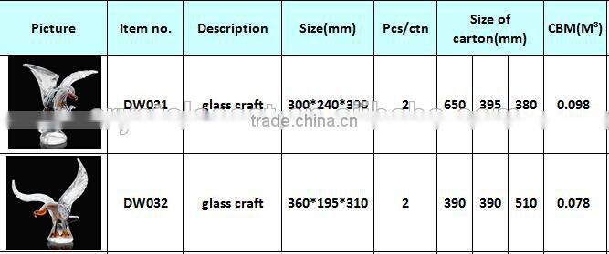 wholesale eagle art minds crafts,glass wedding souvenir giftd made of glass