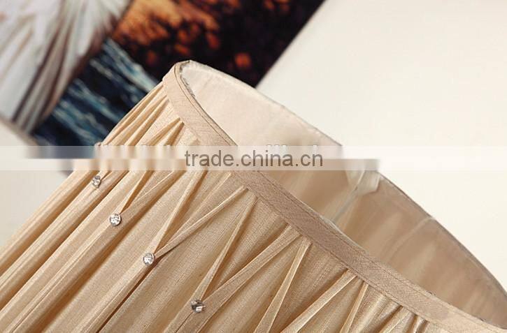 Luxury K9 clear crystal carving fabric lampshade table lamp