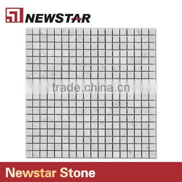 Newstar White Marble Honed Bathroom Backsplash Shower Walls Tile Mosaic