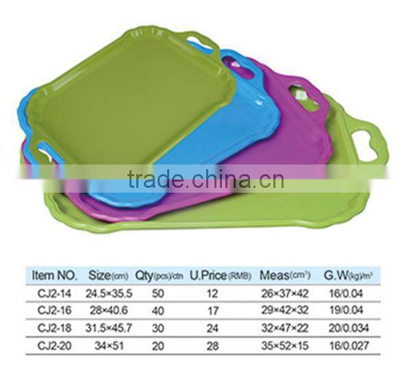 Serving Tray Sets, Square Melamine Handle Tray