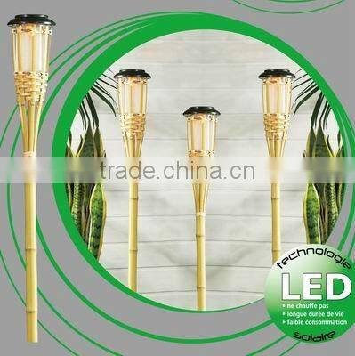 Various style solar bamboo torch lights