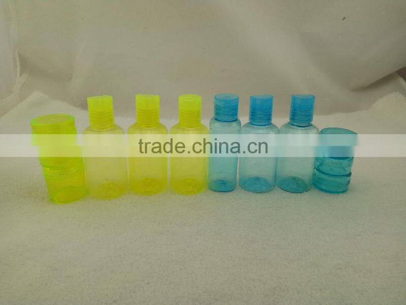 7pcs cheap color plastic travel bottle set travel bottle kit bottle container