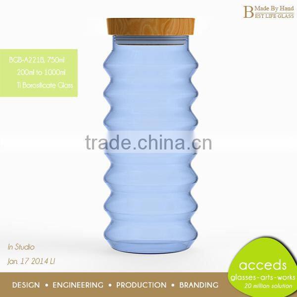 Airtight Borosilicate Blue Glass Mason Jars