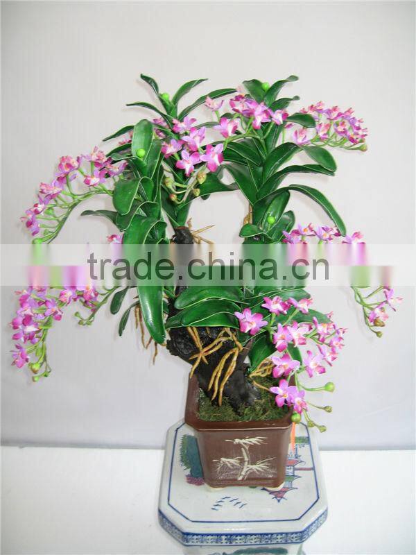artificial 76cm arenaceous basin orchids bonsai HP606 ( plant bonsai flower / tree of DESTE )