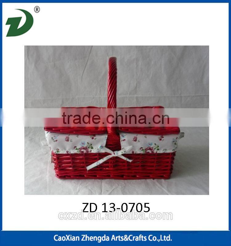 Pure handmade willow basket for picnic