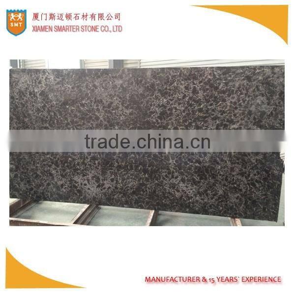 Brown and Black Veins Artificial Quartz Slab
