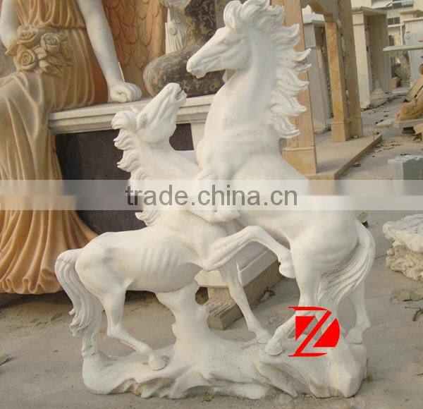 outdoor stone horse statues in pair