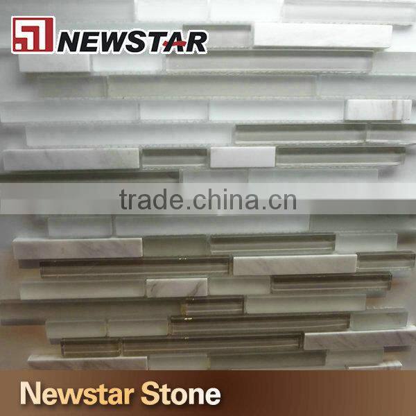 Gass mix stone mosaic tile for swimming pool