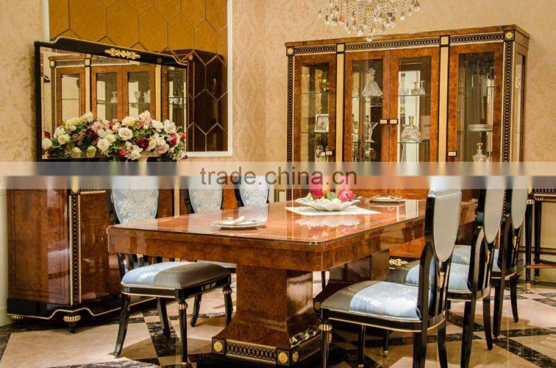 YB69 Luxury Nice Elegant 10 Persons Dining Table with Chairs, Foshan City Classic European Dining Set