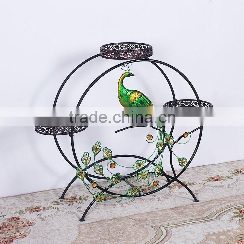 2016 factory custom handmade colorful wrought iron flower pot stand