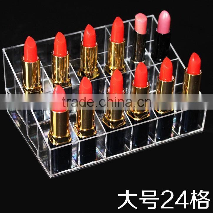 Large 24 grid Acrylic cosmetic box plastic storage box for lipstick nail polish makeup cosmetic mascara