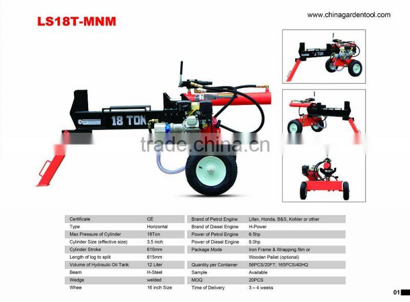 Good quality cheap price wholesaler 24T Mechanical Log Splitter, petrol engine cheap log splitter for sale