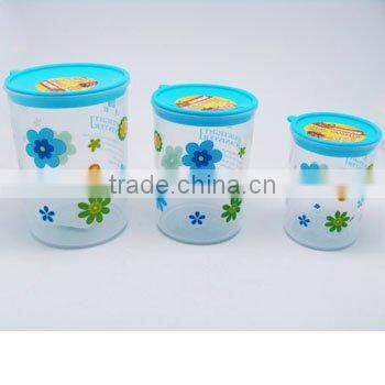 Moistureproof Colorful Three Size Plastic Sugar Canister