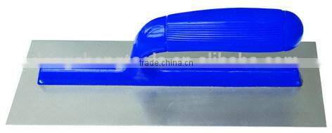 Carbon steel pointed trowel with wooden handle