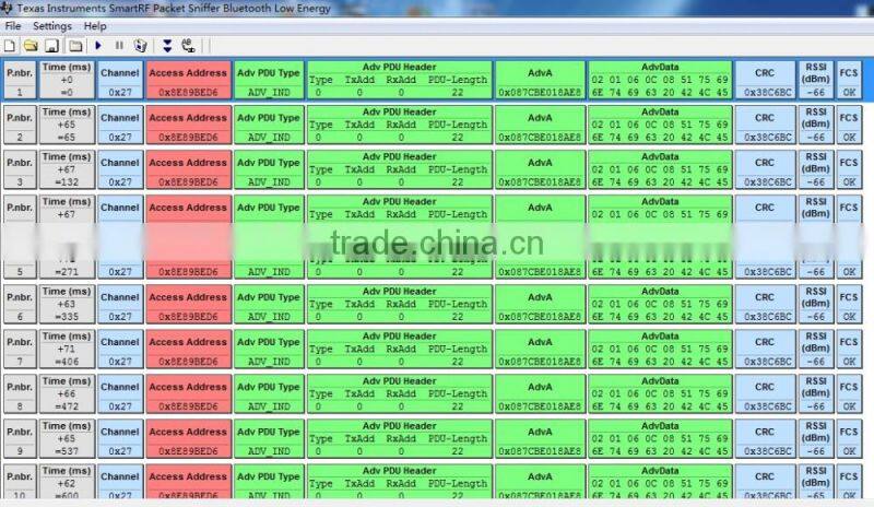 TI CC2540 CC2541 BLE USB Dongle Bluetooth 4.0 protocol analyzer Ethereal band shell