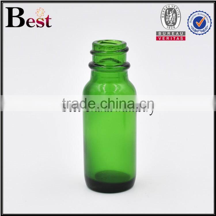 Boston bottle 15ml dropper bottle green glass dropper bottle for cosmetic essential oil