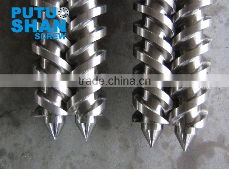 Conical twin screw and barrel for extruder machine