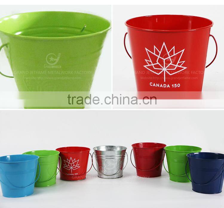 garden iron and zinc powder coated galvanized flower bucket metal bucket plant pots