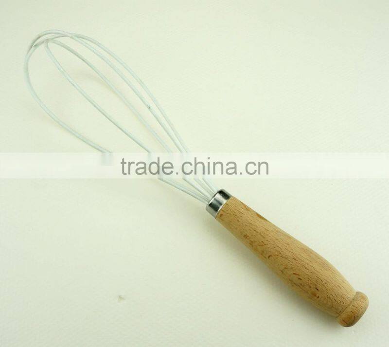 13043 Silicone coated Whisk with wooden handle