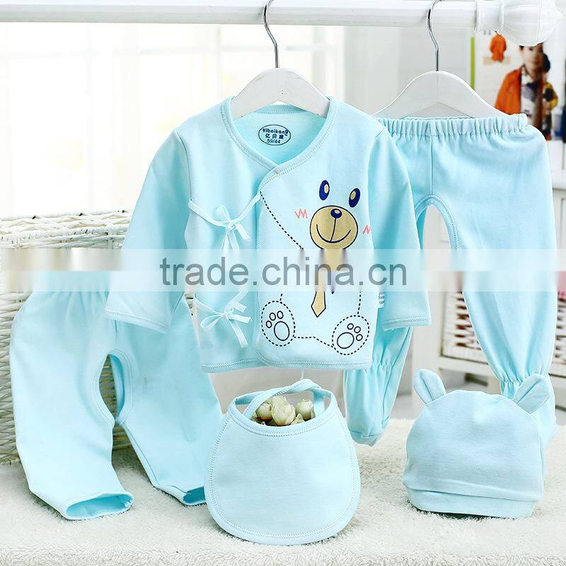 Wholesale Newborn Baby Cotton Clothes Set Cartoon Pattern Baby Clothes