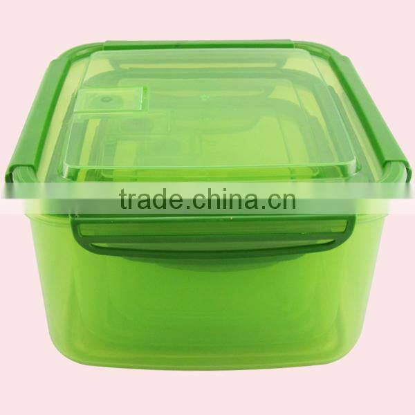 Silicone Edge Square Plastic Container With Lid