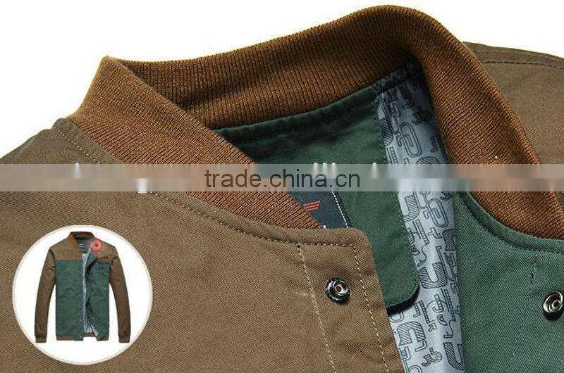 25%Nylon 75% polyster men leather jacket