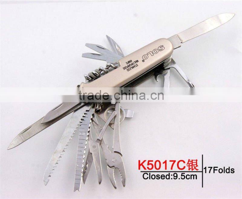 2014 New electrophoresis design multi function LED pocket knife K5017C-2