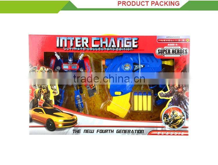 Best sale good quailty plastic deformation toys with rubber soft bullet gun