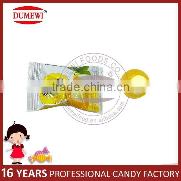 Halal Tablet Center Filled Fruit Hard Candy in Square Jar