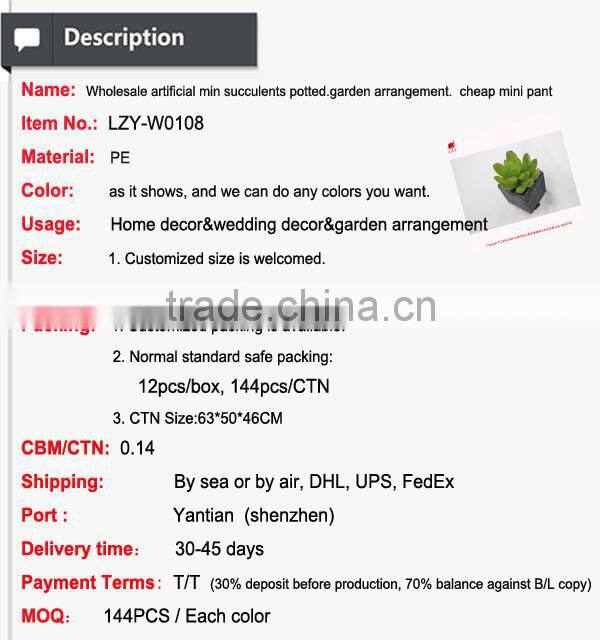 Wholesale artificial min succulents potted garden arrangement cheap mini plant