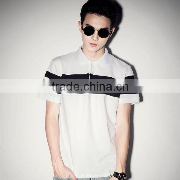 Men's new casual wholesale blank fitted striped polo collar tshirt design
