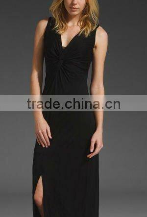lady wear!12DR092!2012 hot sale black fashion ladies plain maxi dress for summer