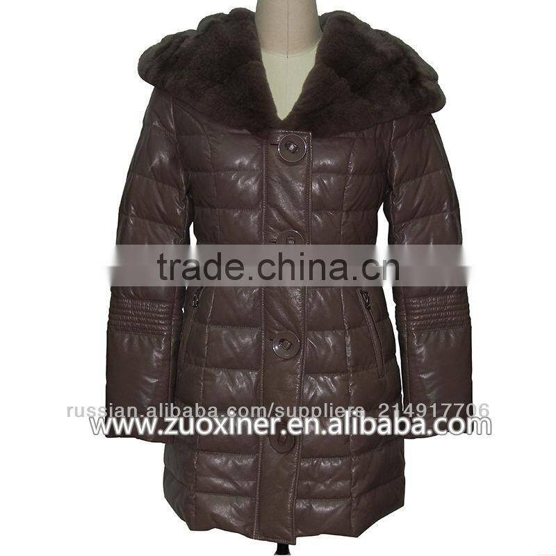 2014 the newest women long winter down coat with fur hood