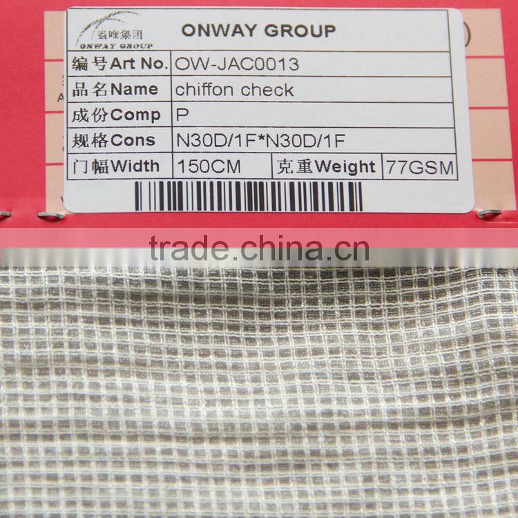 new fashion poly chiffon check hot new chiffon check